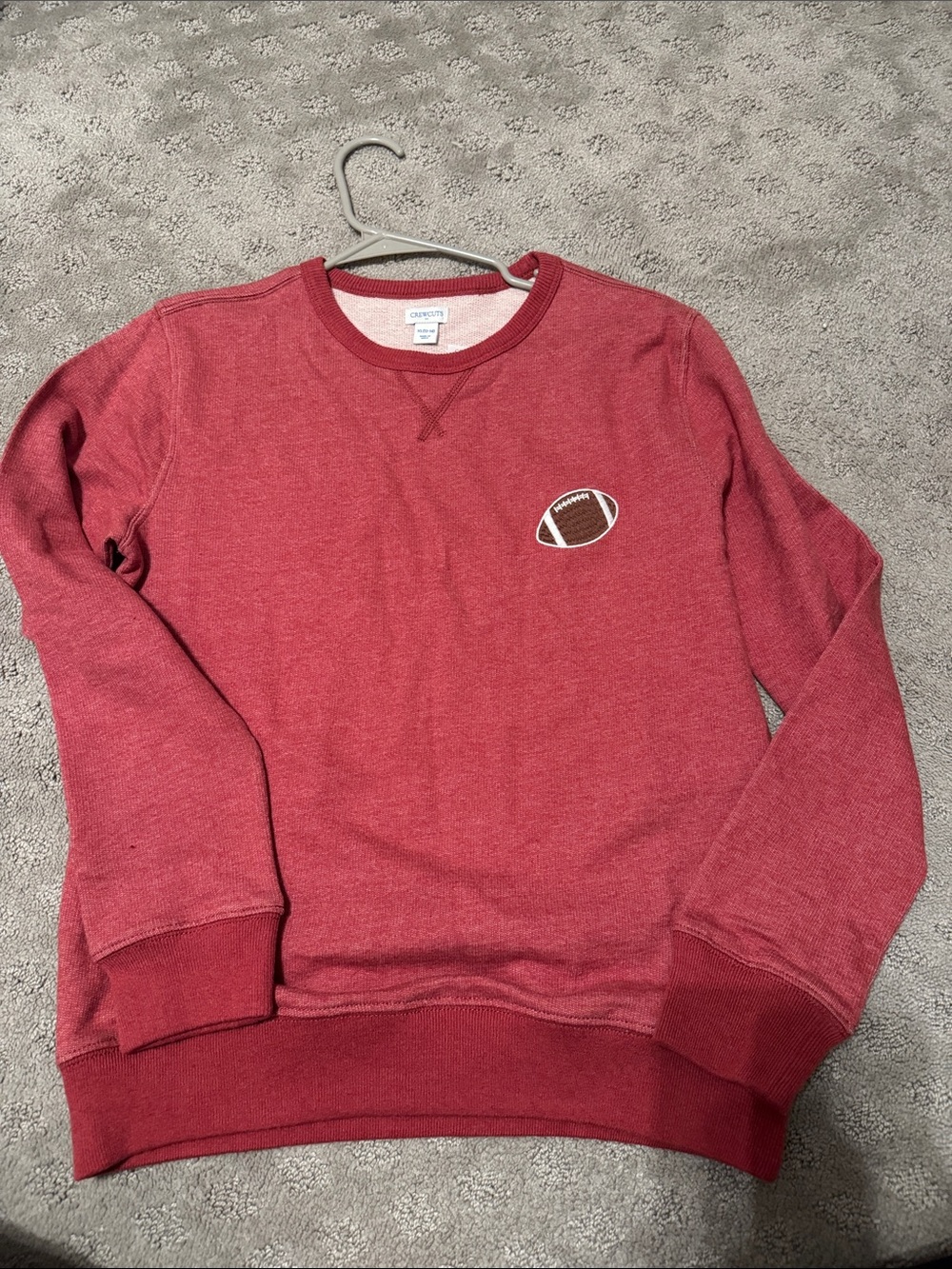 Crewcuts Red Heather Kids Football Patch Crewneck Sweatshirt